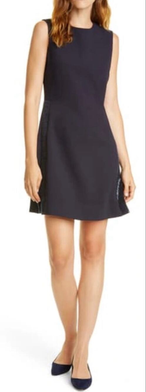 Ted Baker Mini Dress Glisten Sleeveless Tunic Embellished Navy Blue size XS